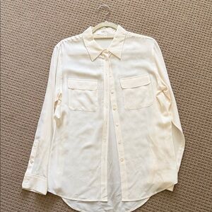 Vince Camuto Cream Button-Front Shirt with Chest Pockets